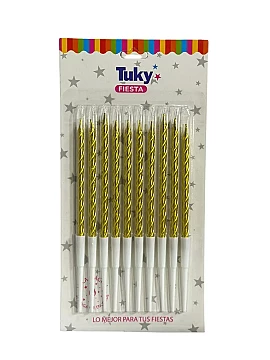 Vela Metalizada Torneada Oro (Bulto x 24 Blister) - 1