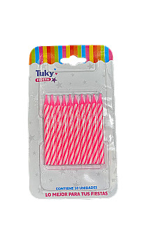 Vela Finita Torneada Rosa Tuky - 1