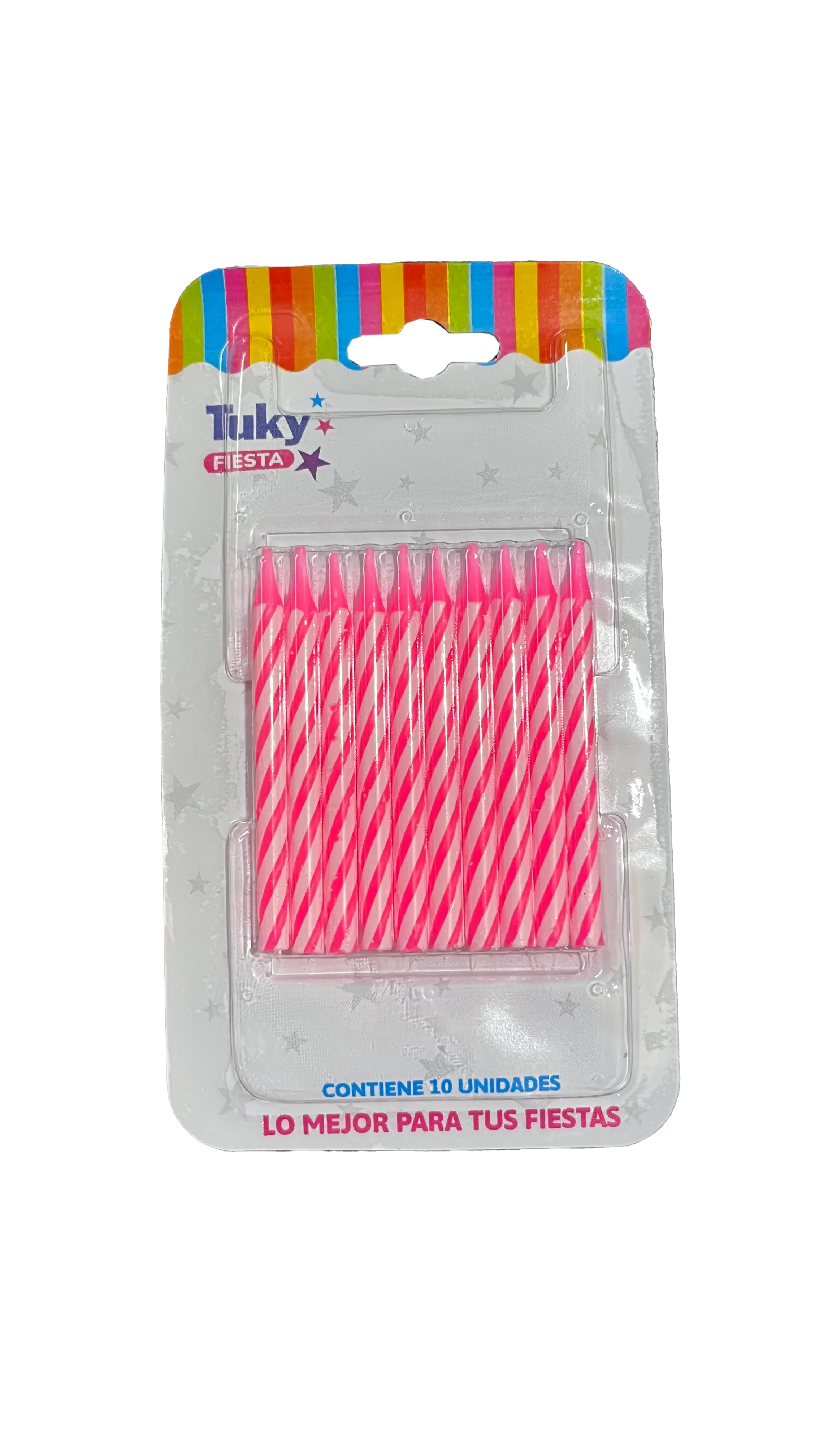 Vela Finita Torneada Rosa Tuky