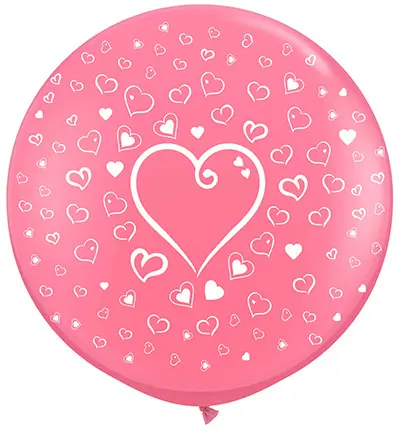 Lluvia Corazones Rosa