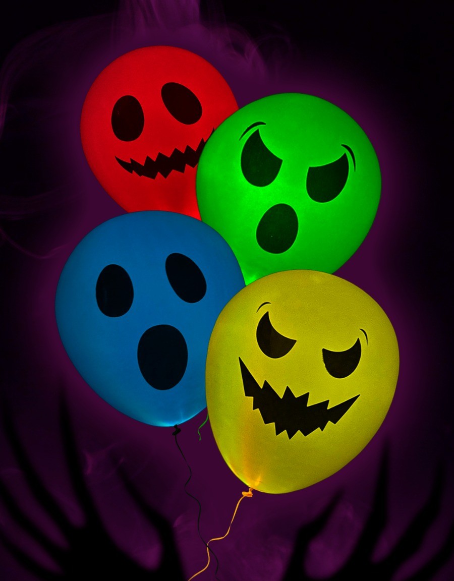 Set 4 Globos Halloween Con Led