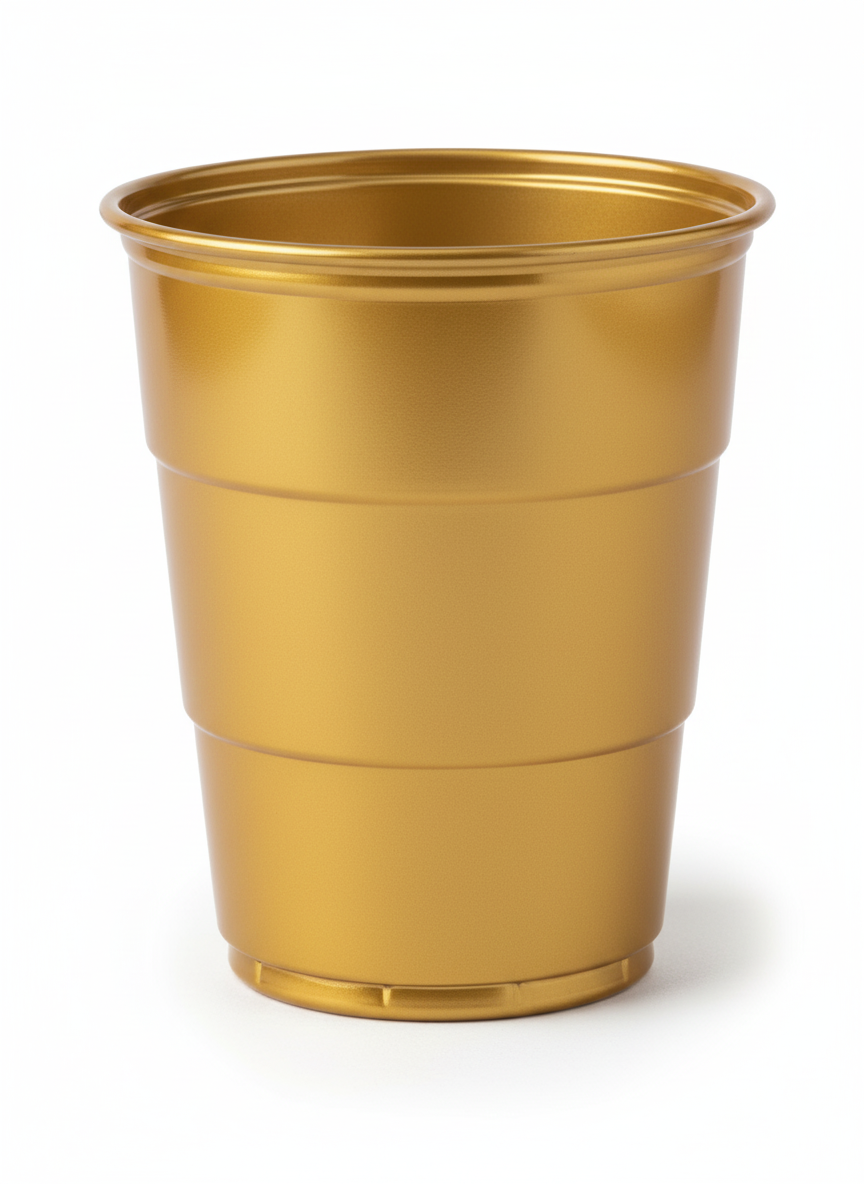 Vaso Reutilizable 210 cm3  Dorado