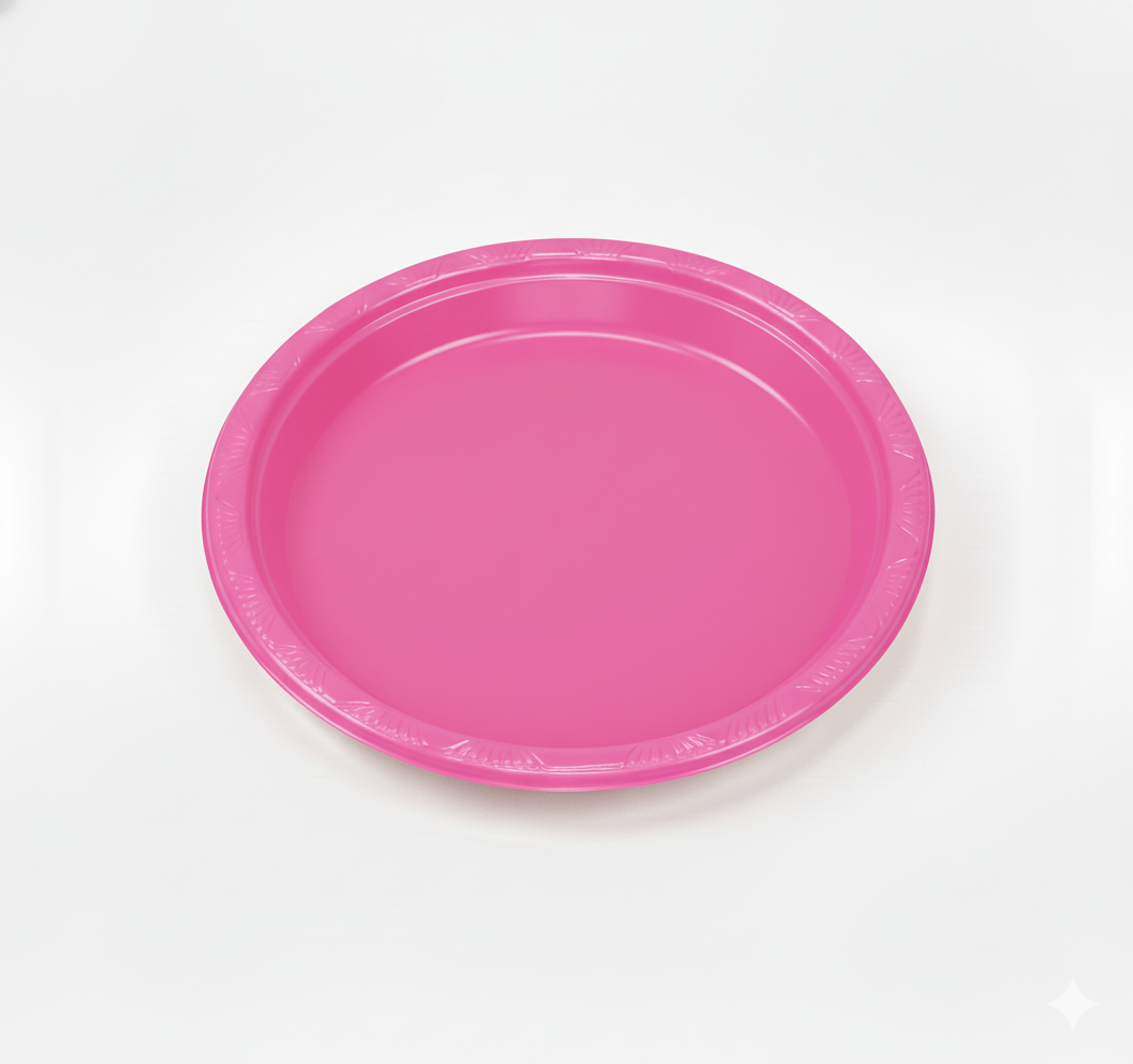 Plato Reutilizable 18 cm Rosa Neon