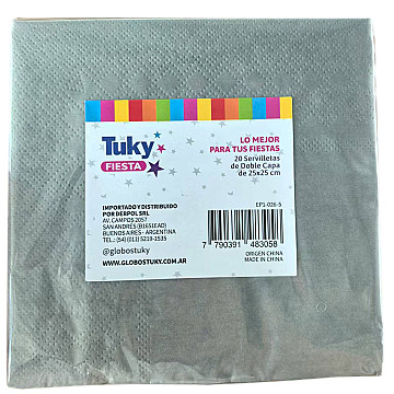 Servilleta Doble Hoja 25x25 cm Plata (Bulto x 30 Pack) - 2