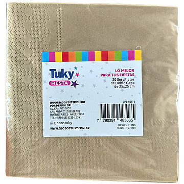 Servilleta Doble Hoja 25x25 cm Oro (Bulto x 30 Pack) - 2