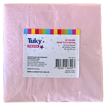 Servilleta Doble Hoja 25x25 cm Rosa (Bulto x 30 Pack) - 2