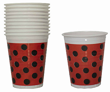 Vasos Rojos Con Lunares - 2