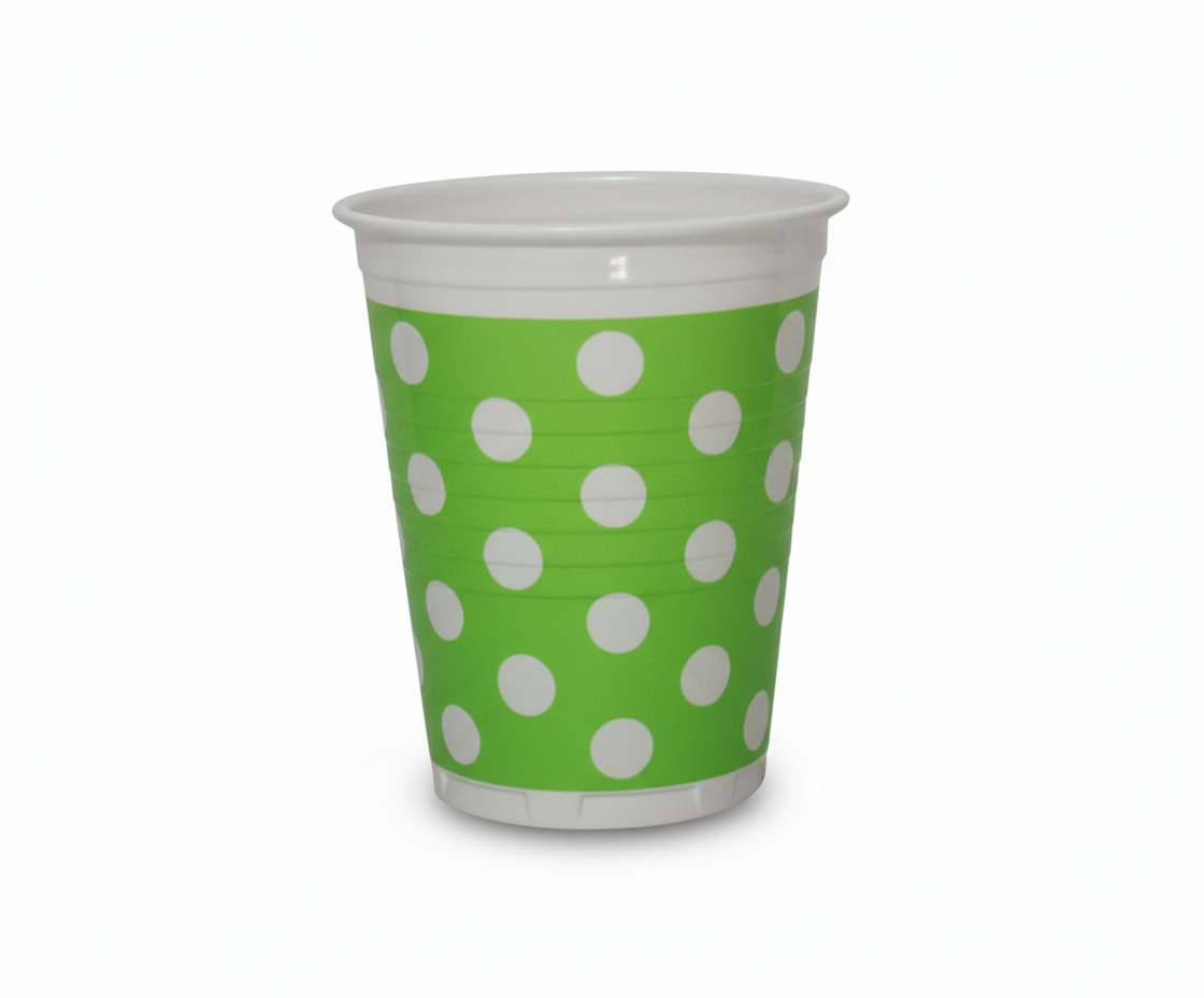 Vasos Verdes Con Lunares