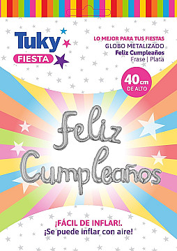 Frase Feliz Cumple Plateado - 1