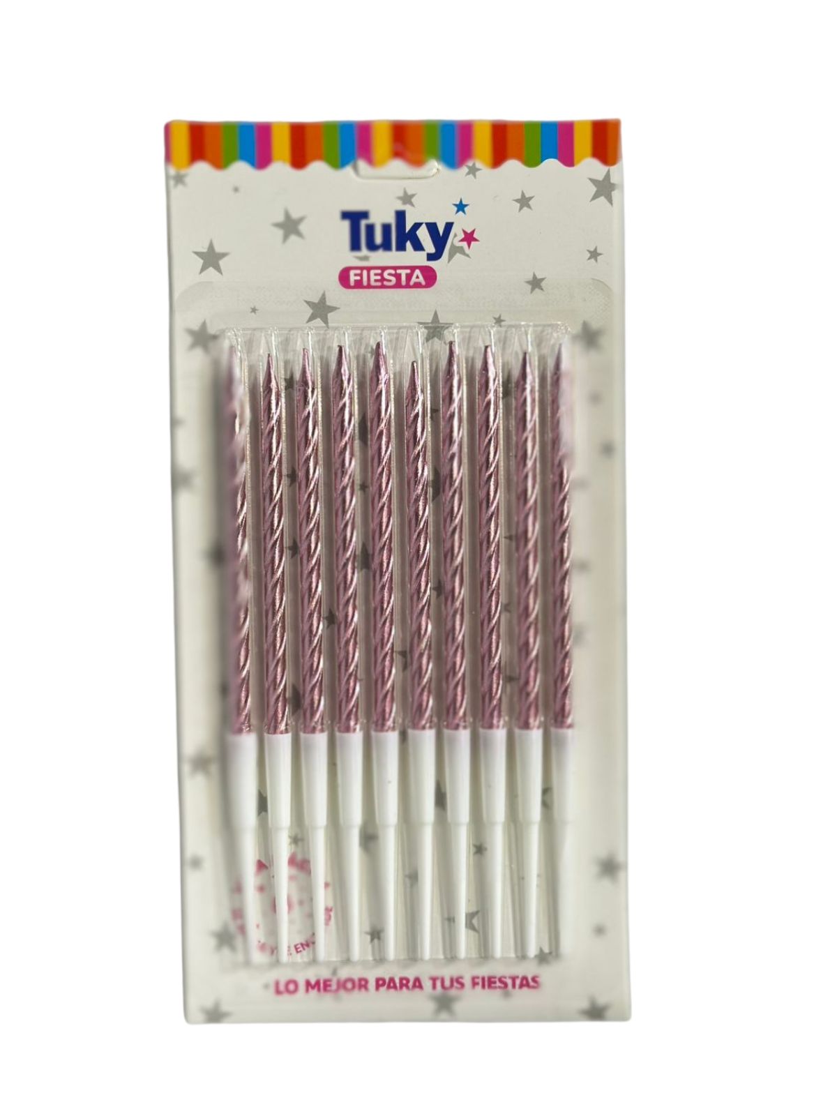 Vela Metalizada Torneada Rosa Gold