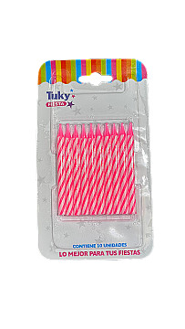 Vela Finita Torneada Rosa Tuky - 1