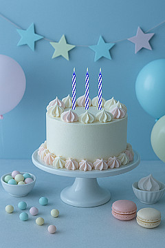 Vela Finita Torneada Celeste Tuky - 2