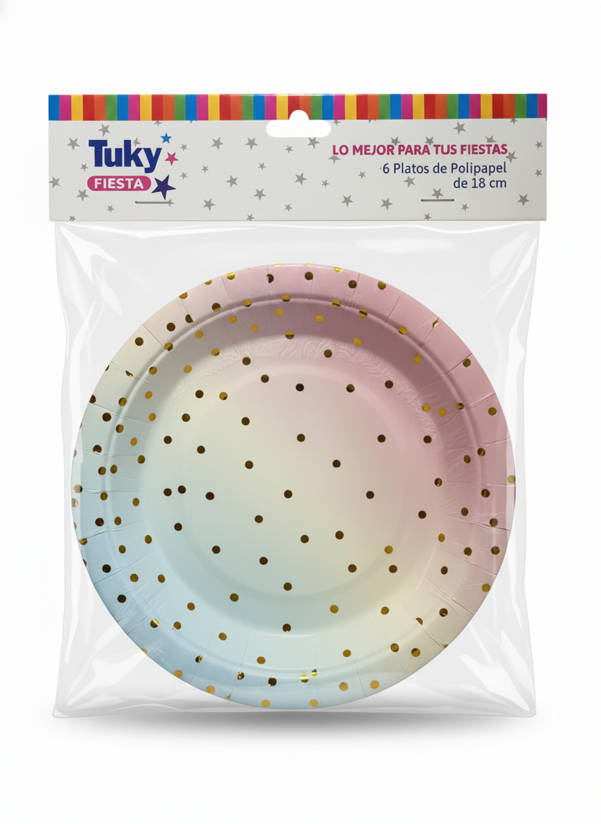 Platos 18 cm Polipapel Pastel
