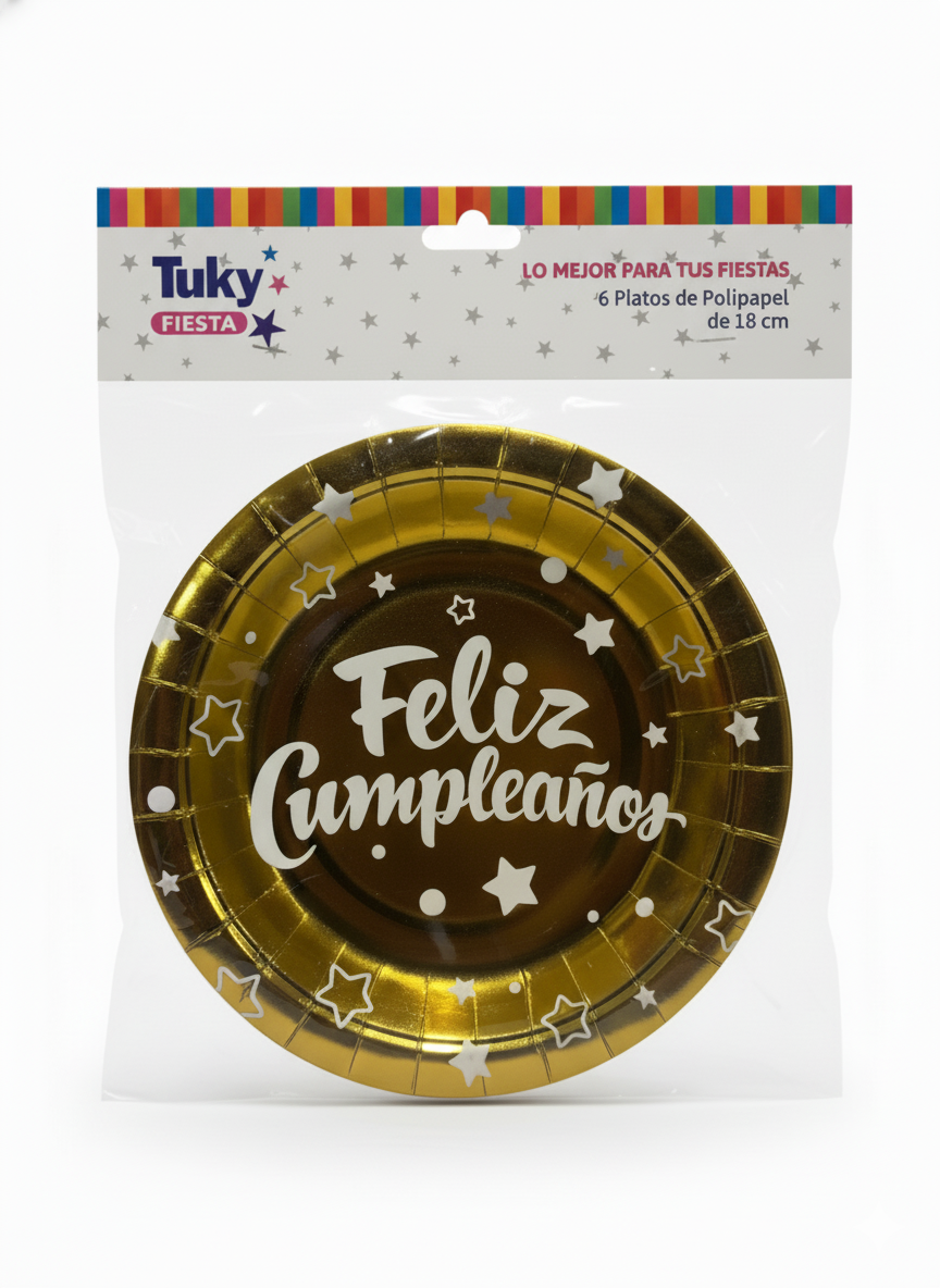 Platos 18 cm Polipapel Dorado