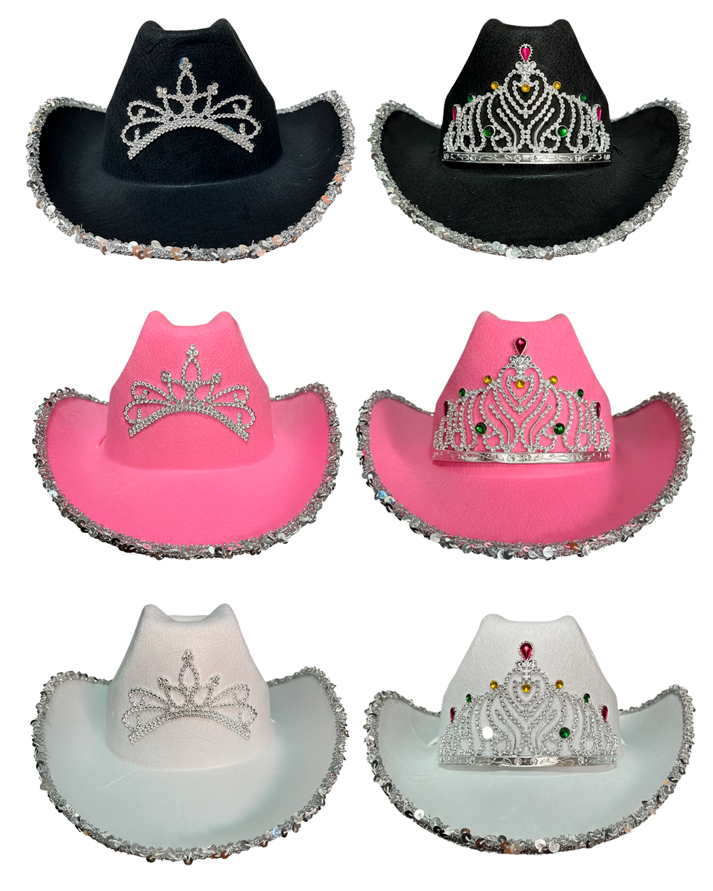 Sombrero Vaquero Con Corona y Lentejuelas