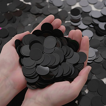 Confetti Metalizado Redondo Negro - 1