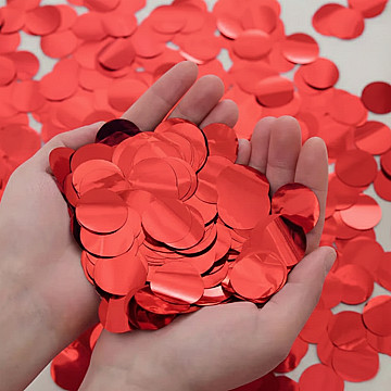 Confetti Metalizado Redondo Rojo - 1