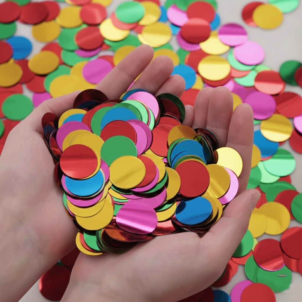 Confetti Metalizado Redondo Multicolor