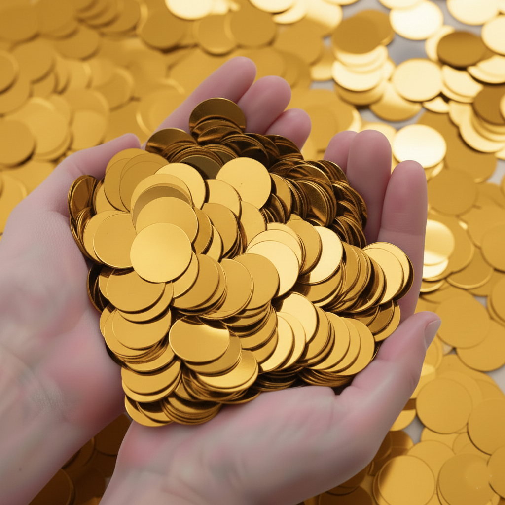 Confetti Metalizado Redondo Oro