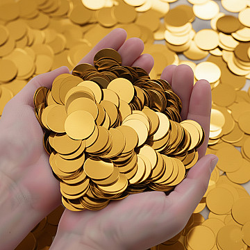 Confetti Metalizado Redondo Oro - 1