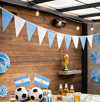 Banderin Celeste y Blanco 2.40 Mts de largo - 1