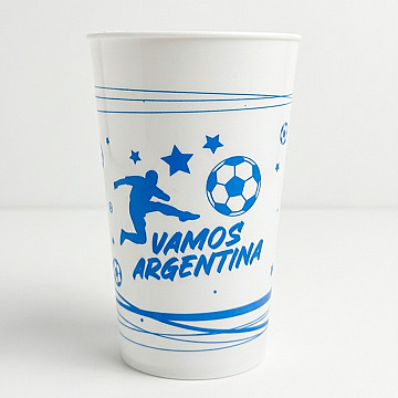 Vaso Plastico 500 cc. Celeste y Blanco - 1