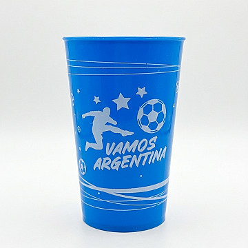 Vaso Plastico 500 cc. Celeste y Blanco - 2