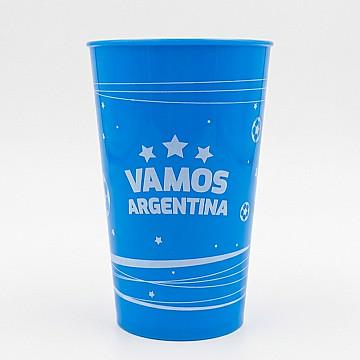 Vaso Plastico 500 cc. Celeste y Blanco - 3