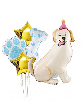 Set Globos Feliz Cumple Huellitas - 1