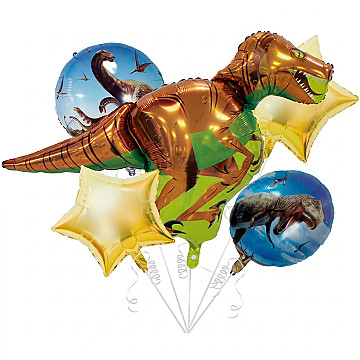 Set Globos Dinosaurios Metalizados - 1
