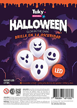 Set 4 Globos Halloween Con Led - 2