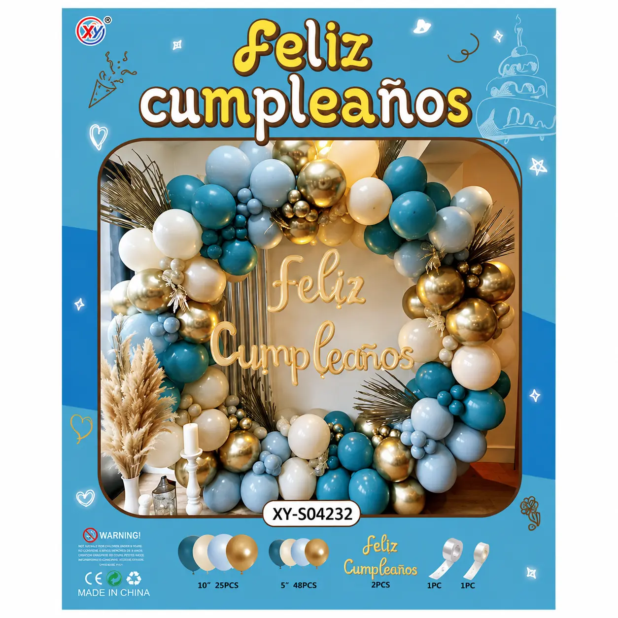 Set de Globos Deco Feliz Cumpleaños