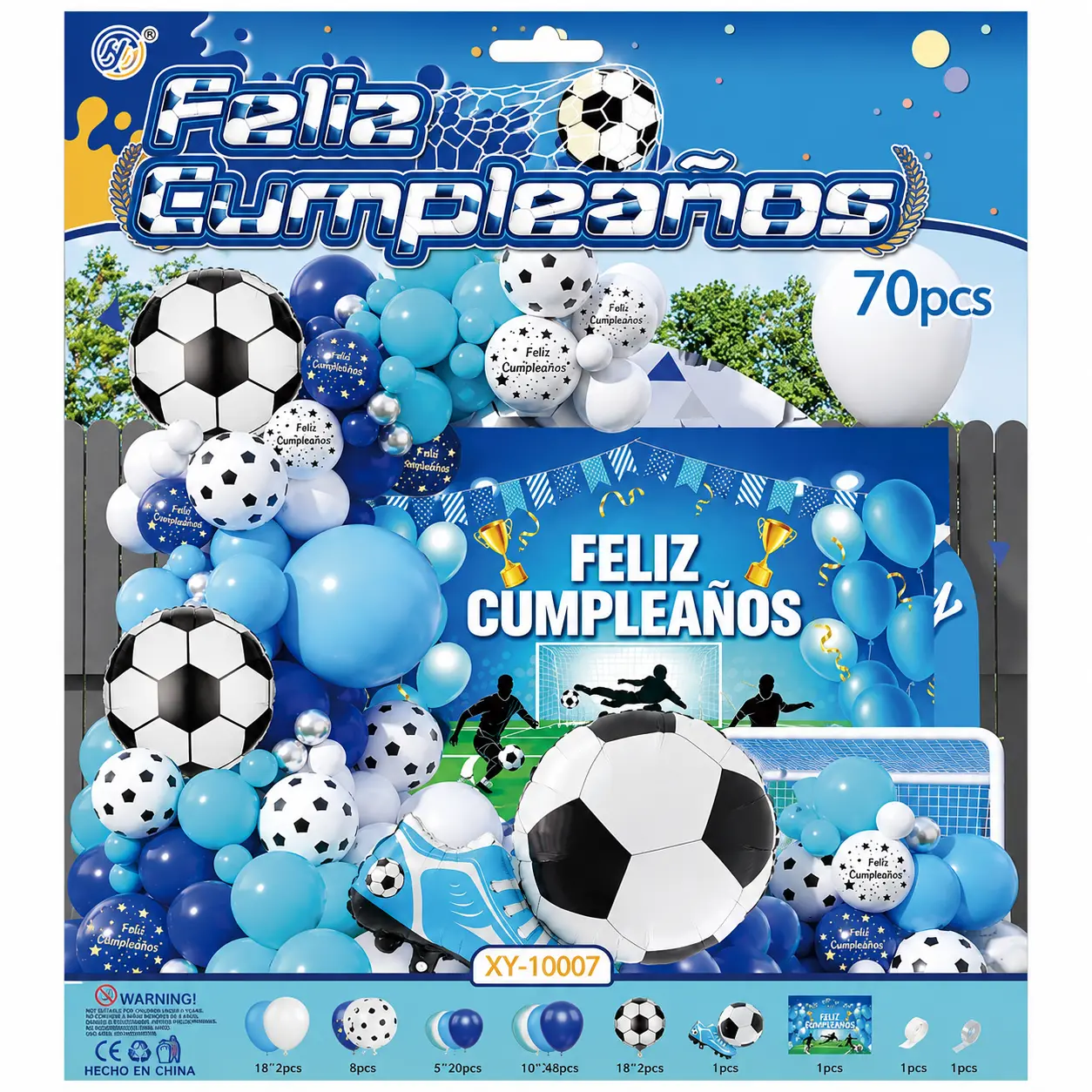Set de Globos Deco Feliz Cumple Futbol
