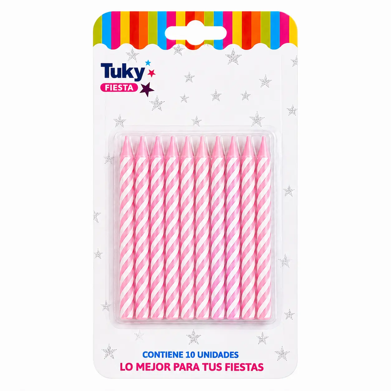 Vela Finita Torneada Rosa Tuky