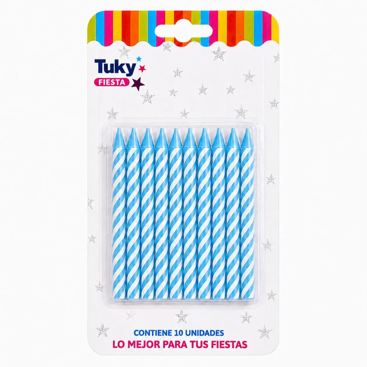 Vela Finita Torneada Celeste Tuky