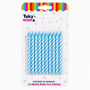 Vela Finita Torneada Celeste Tuky - 1
