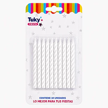 Vela Finita Torneada Blanca Tuky - 1