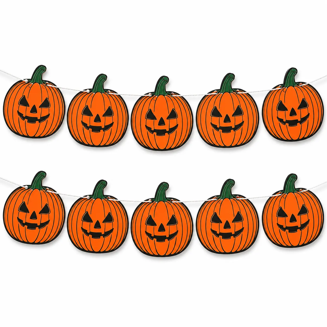 Banderin de Cartulina Halloween Calabaza 2 Mts.