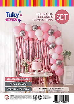 Set Guirnalda Organica Rosa y Cortina - 1