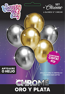 Set De Globos Oro Y Plata - 1