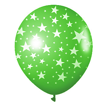 Verde Claro Estrellas Blancas - 1