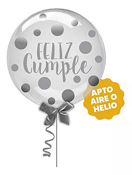 Lettering Balloon Feliz Cumple Con Lunares - 2